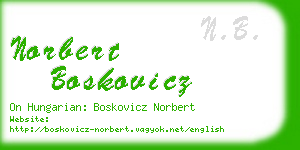 norbert boskovicz business card